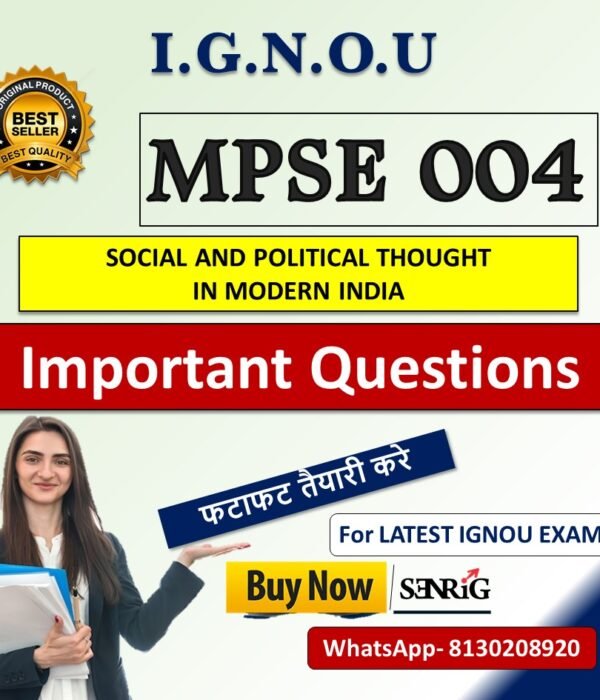 IGNOU MPSE 004 Important Questions with Answers
