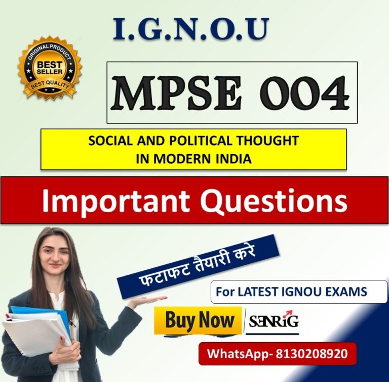 IGNOU MPSE 004 Important Questions with Answers