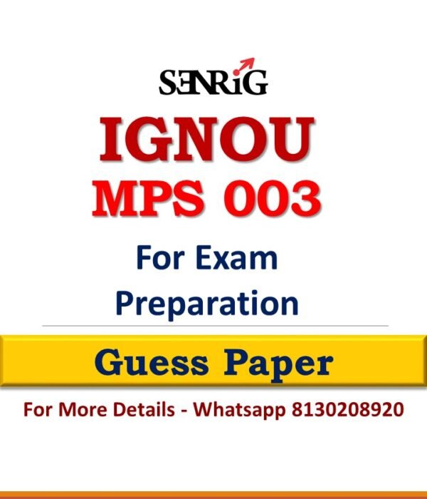 IGNOU MPS 003 Guess Paper For Exam