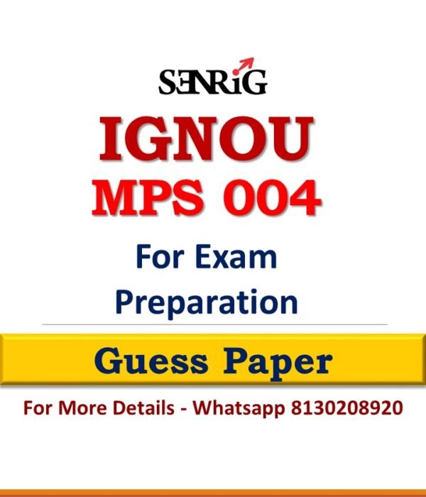 IGNOU MPS 004 Guess Paper For Exam
