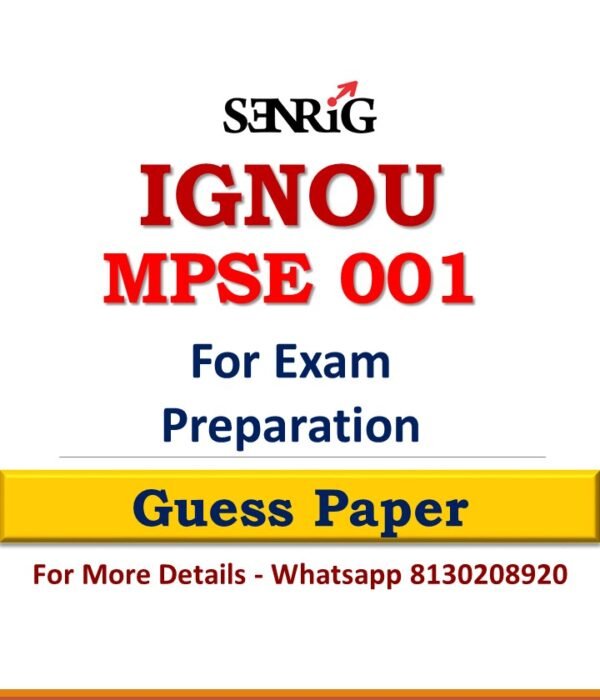 IGNOU MPSE 001 Guess Paper For Exam