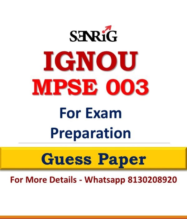 IGNOU MPSE 003 Guess Paper For Exam
