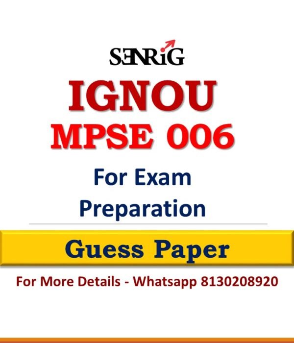 IGNOU MPSE 006 Guess Paper For Exam