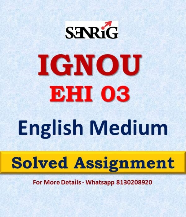EHI 03 Solved Assignment 2022-23