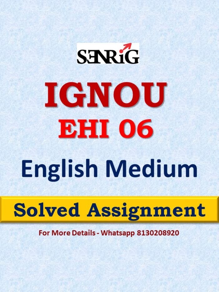 EHI 06 Solved Assignment 2022-23