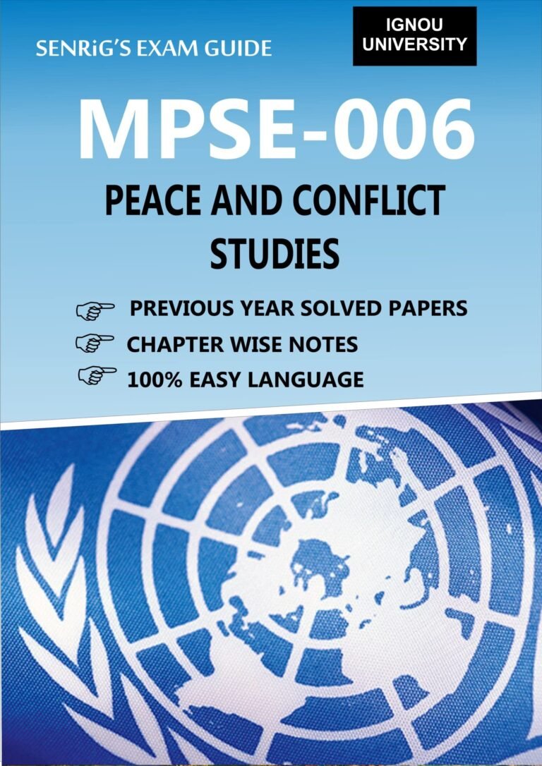 MPSE 006 PEACE AND CONFLICT STUDIES Help Book