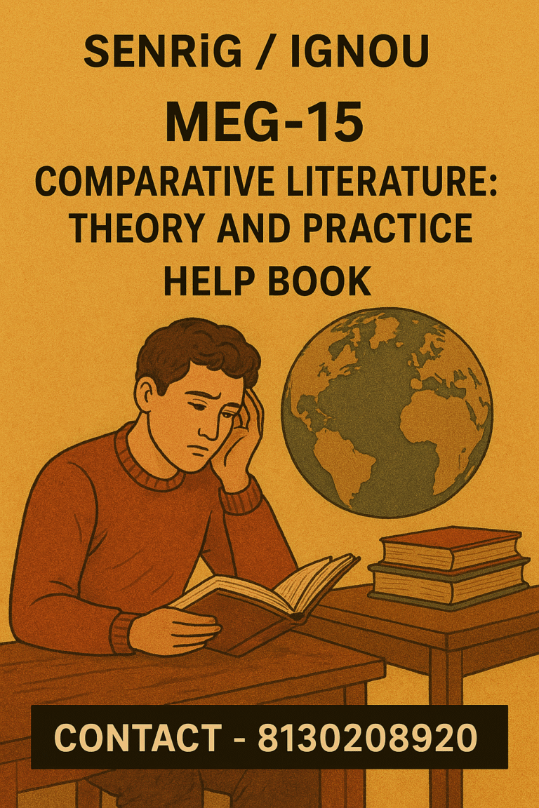 MEG-15 Comparative Literature Help BOOK with Imp Questions