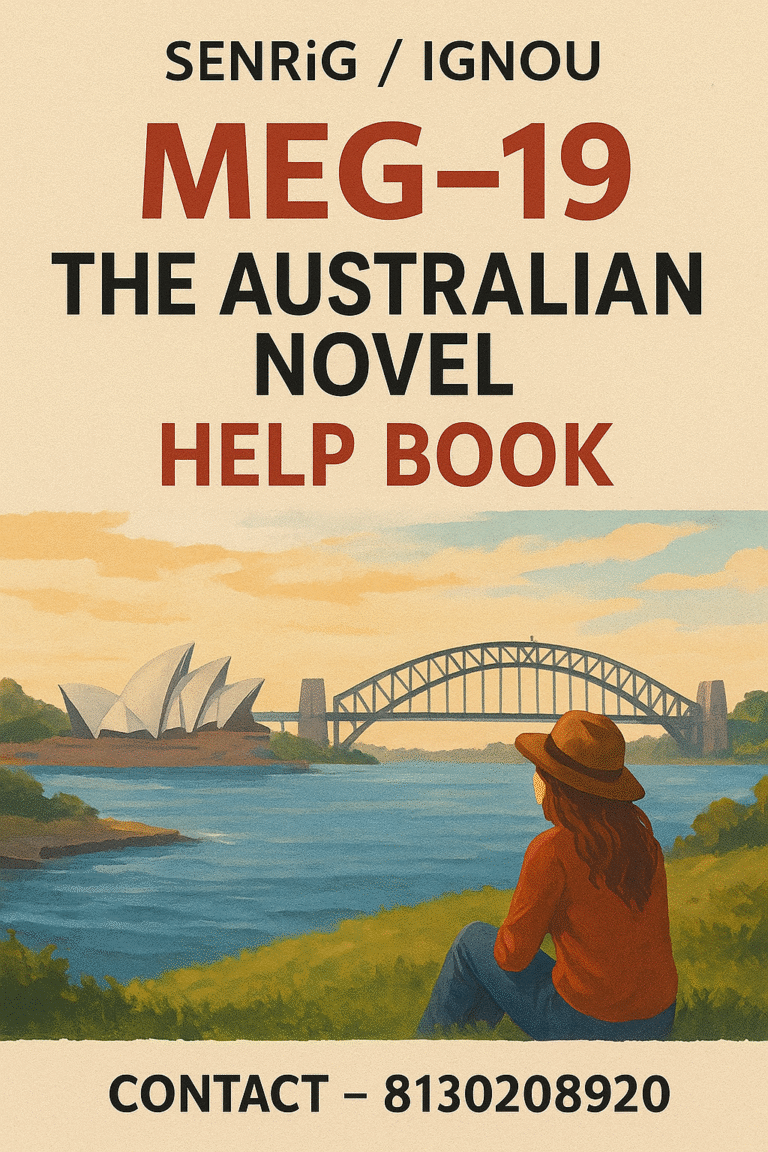MEG-19 The Australian Novel Help BOOK with Most Imp Questions