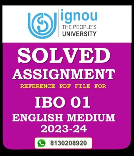 IBO 01 International Business Environment Solved Assignment 2023-24