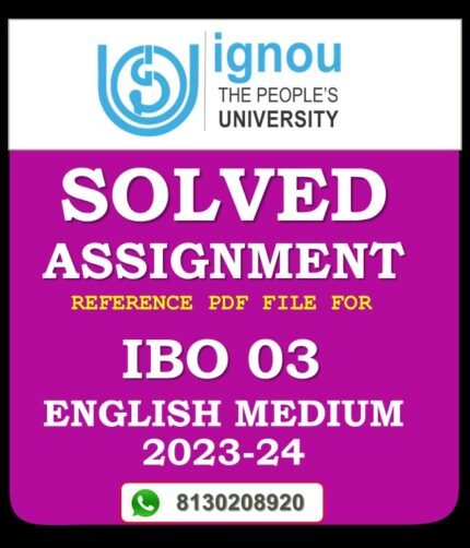 IBO 03 India’s Foreign Trade Solved Assignment 2023-24