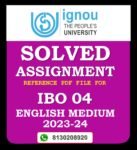 IBO 04 Export Import Procedures and Documentation Solved Assignment 2023-24