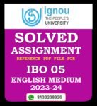 IBO 05 International Marketing Logistics Solved Assignment 2023-24