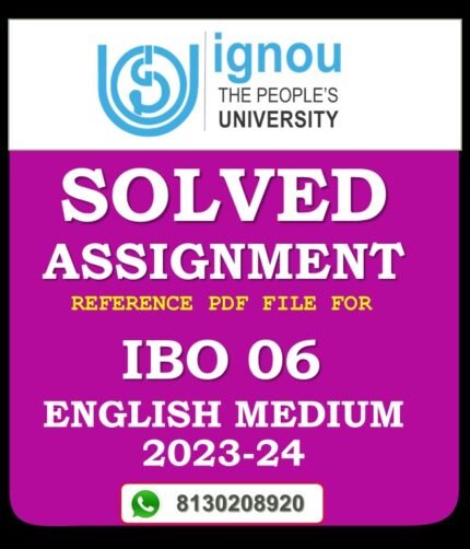 IBO 06 International Business Finance Solved Assignment 2023-24