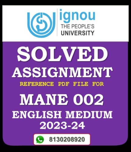 MANE 002 Human Growth and Development (elective) Solved Assignment 2023-24