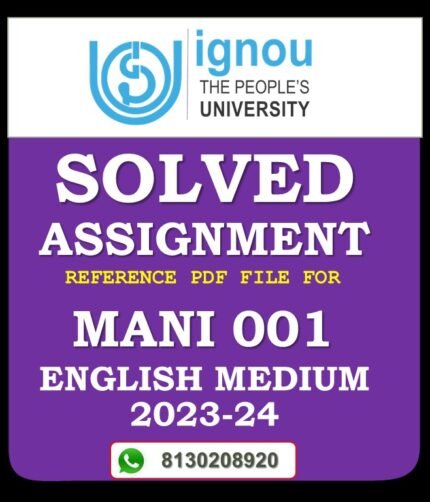 MANI 001 Anthropology and Methods of Research Solved Assignment 2023-24