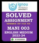 MANI 003 Practicing Anthropology (compulsory) Solved Assignment 2023-24