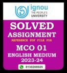 MCO 01 Organisation Theory and Behaviour Solved Assignment 2023-24