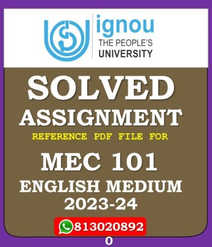MEC 101 Microeconomic Analysis Solved Assignment 2023-24