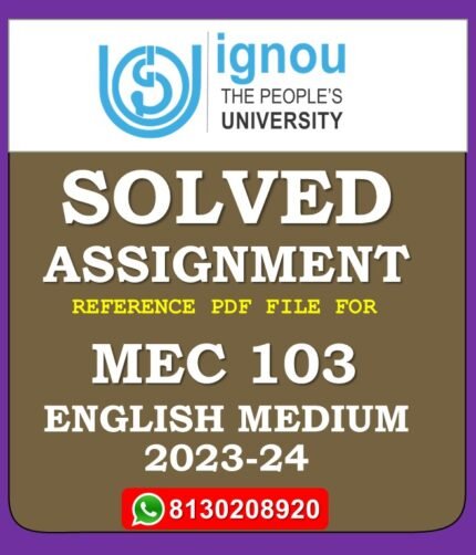 MEC 103 Quantitative Methods Solved Assignment 2023-24