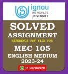 MEC 105 Indian Economic Policy Solved Assignment 2023-24