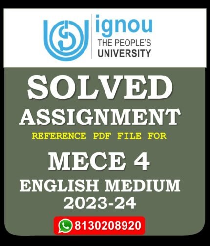 MECE 4 Financial Institutions and Markets Solved Assignment 2023-24