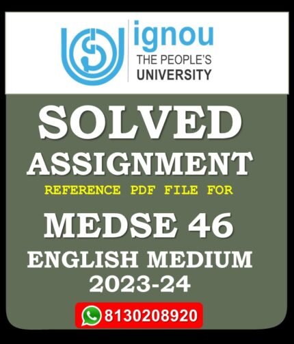 MEDSE 46 Development Issues and Perspectives Solved Assignment 2023-24