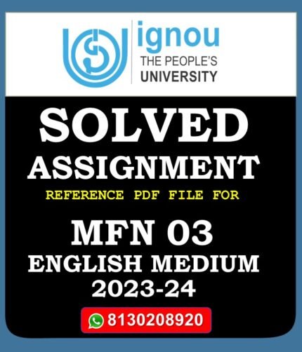 MFN 03 Food Microbiology and Safety Solved Assignment 2023-24