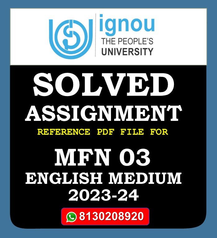 MFN 03 Food Microbiology and Safety Solved Assignment 2023-24