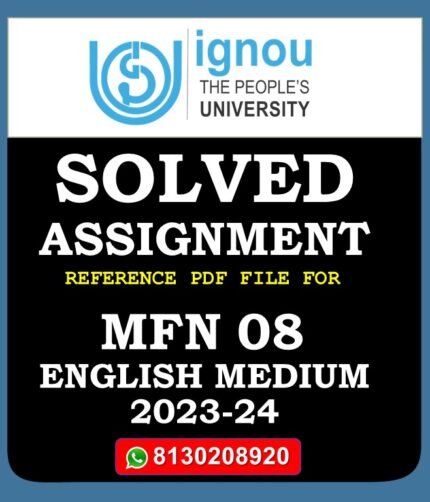 MFN 08 Principles of Food Science Solved Assignment 2023-24