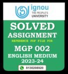 MGP 002 Philosophy of Gandhi Solved Assignment 2023-24