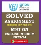MHI 05 History of Indian Economy Solved Assignment 2023-24