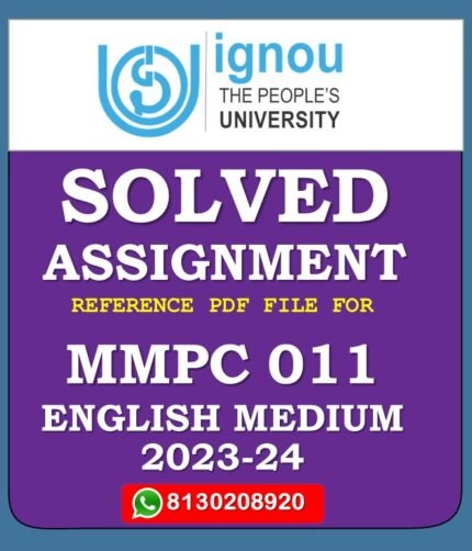 MMPC 011 Managerial Economics Solved Assignment 2023-24