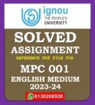 MPC 001 Cognitive Psychology Learning and Memory Solved Assignment 2023-24