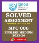 MPC 006 Statistics in Psychology Solved Assignment 2023-24