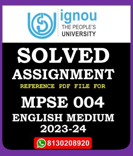 MPSE 004 Social and Political Thought in Modern India Solved Assignment 2023-24