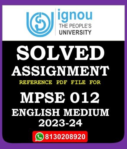 MPSE 12 State and Society in Australia Solved Assignment 2023-24
