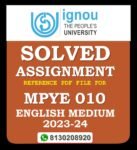 MPYE 010 Philosophy of Religion Solved Assignment 2023-24