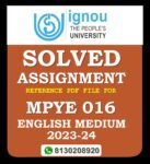 MPYE 016 Aurobindo Philosophy Solved Assignment 2023-24