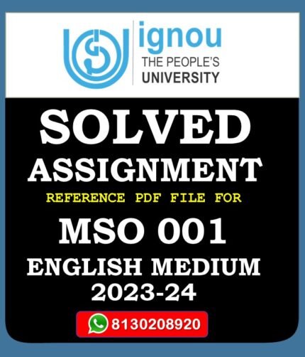 MSO 001 Sociological Theories and Concepts Solved Assignment 2023-24
