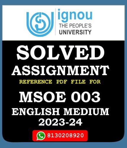 MSOE 003 Sociology of Religion Solved Assignment 2023-24