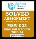 MSW 003 Basic Social Science Concepts Solved Assignment 2023-24