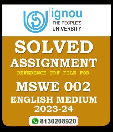 MSWE 002 Women And Child Development Solved Assignment 2023-24