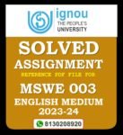 MSWE 003 Disaster Management Solved Assignment 2023-24