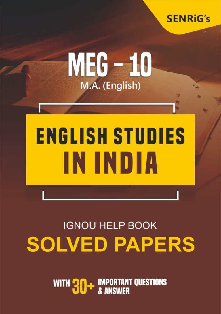 MEG 10 ENGLISH STUDIES IN INDIA Help Book