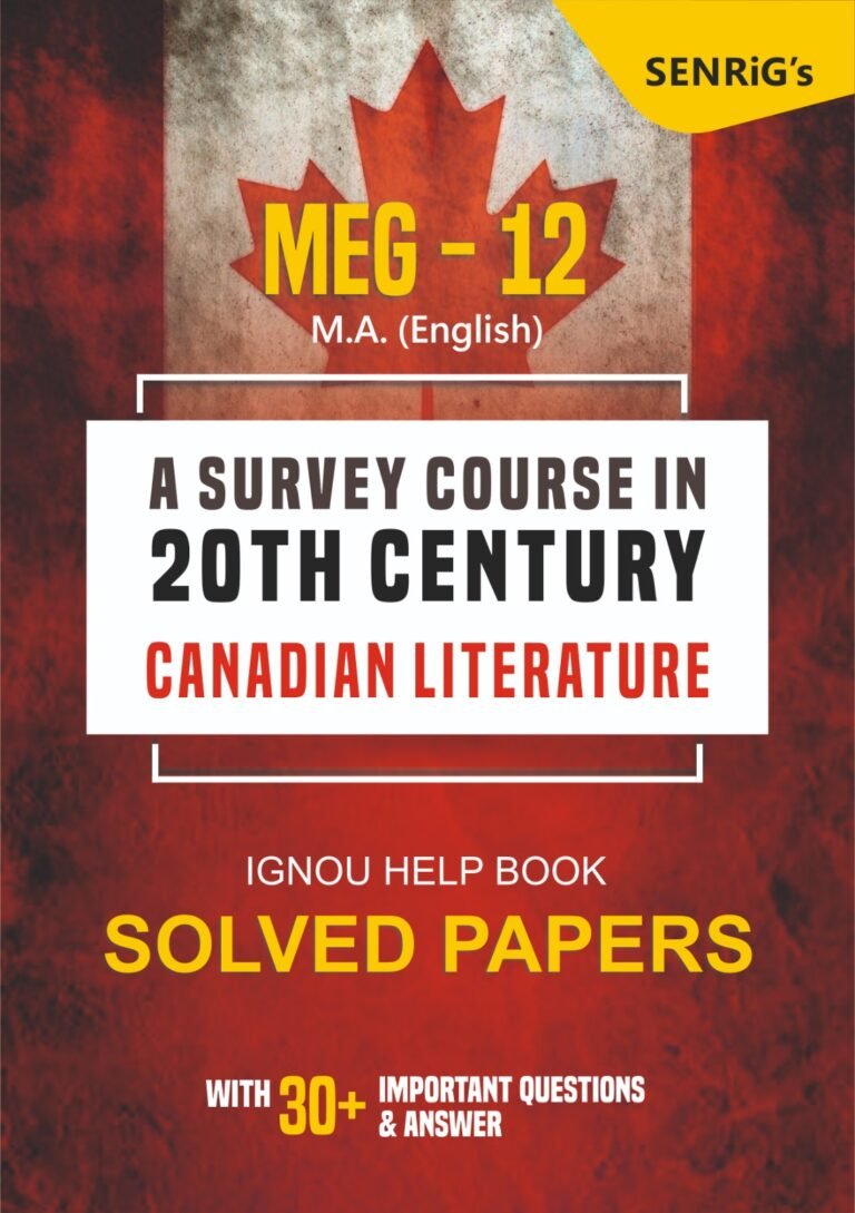 MEG 12 CANADIAN LITERATURE Help Book