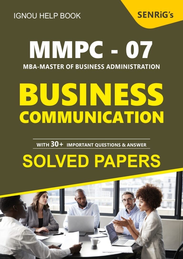 MMPC 007 BUSINESS COMMUNICATION Help Book