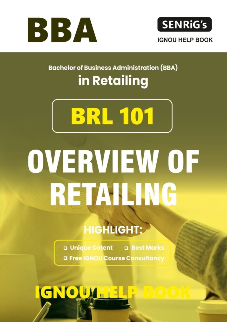 BRL 101 OVERVIEW OF RETAILING Help Book with Important Questions with Answers