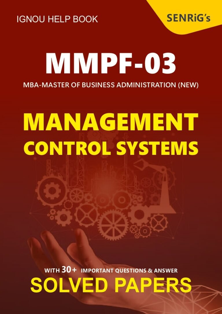 MMPF 003 MANAGEMENT CONTROL SYSTEMS Help Book