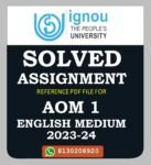 AOM 1 Office Organisation Management Solved Assignment 2023-24