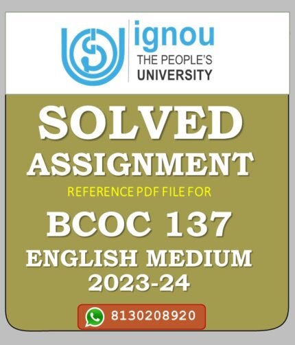 BCOC 137 Corporate Accounting Solved Assignment 2023-24